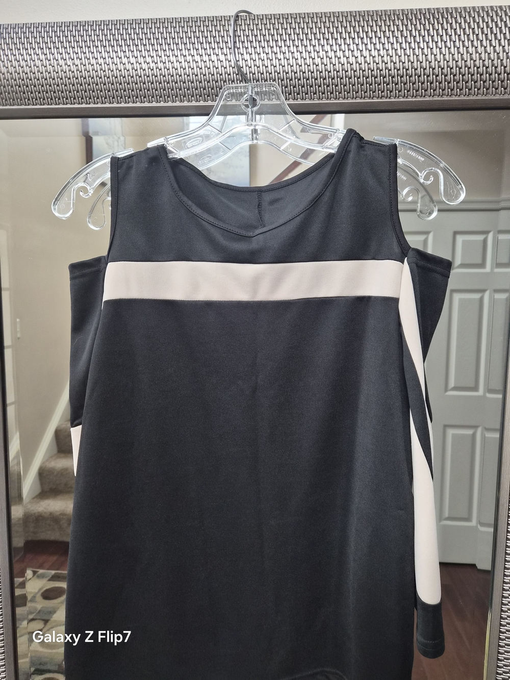 Black and Cream Sleeveless Women’s Top
